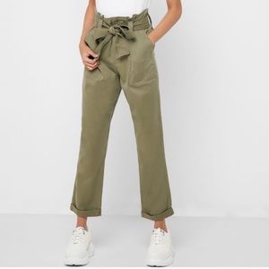 Baggy High Rise Olive Green Pants